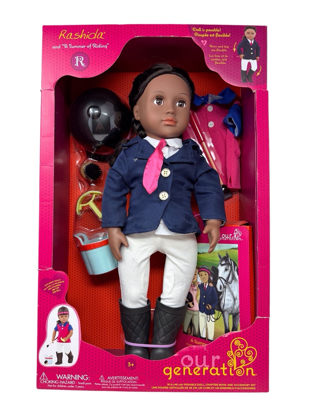 Our Generation Rashida Posable 18” Horseback Riding Doll With Accessories New